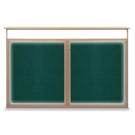 United Visual Products Open Faced Traditional Rounded Corkboard UV647ARC-GOLD-MEDGRY